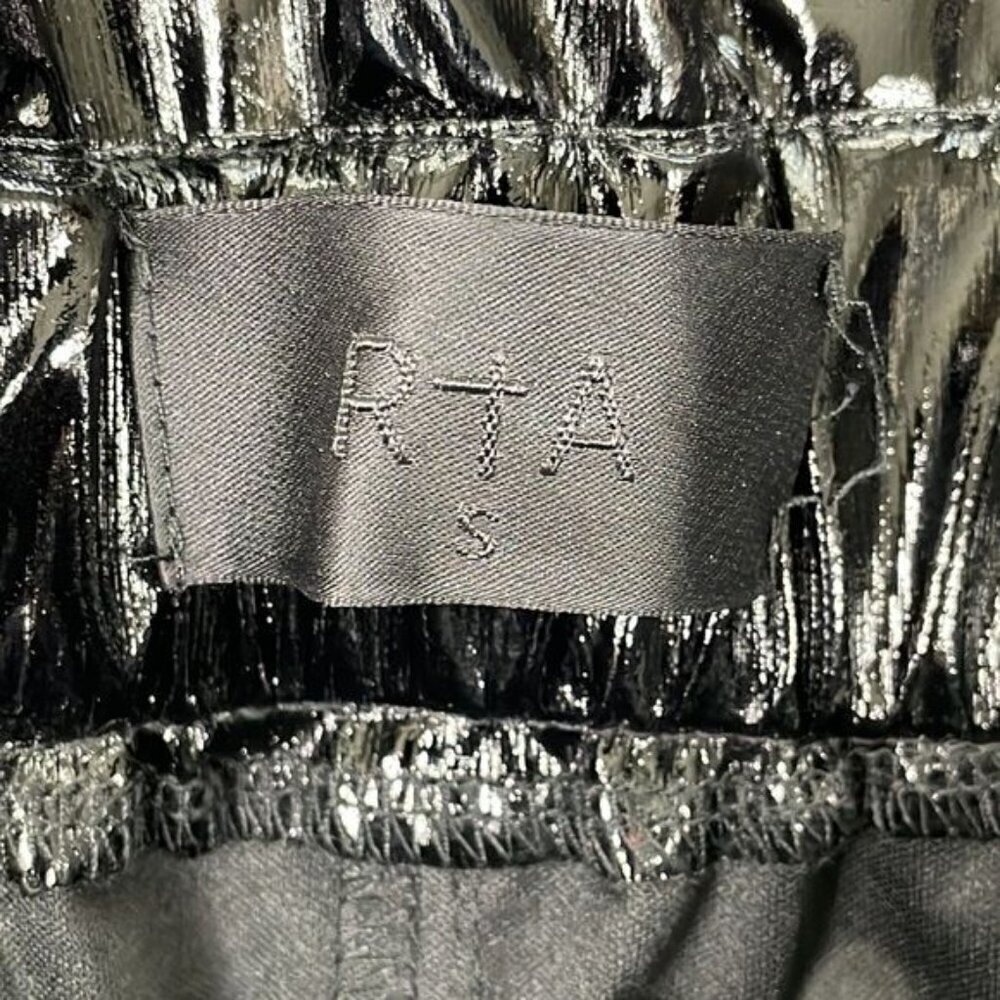 SOLD RTA Leon Faux Patent Leather Black Paperbag Pant Shiny SEE DESCRIPTION Sz S - Picture 3 of 13